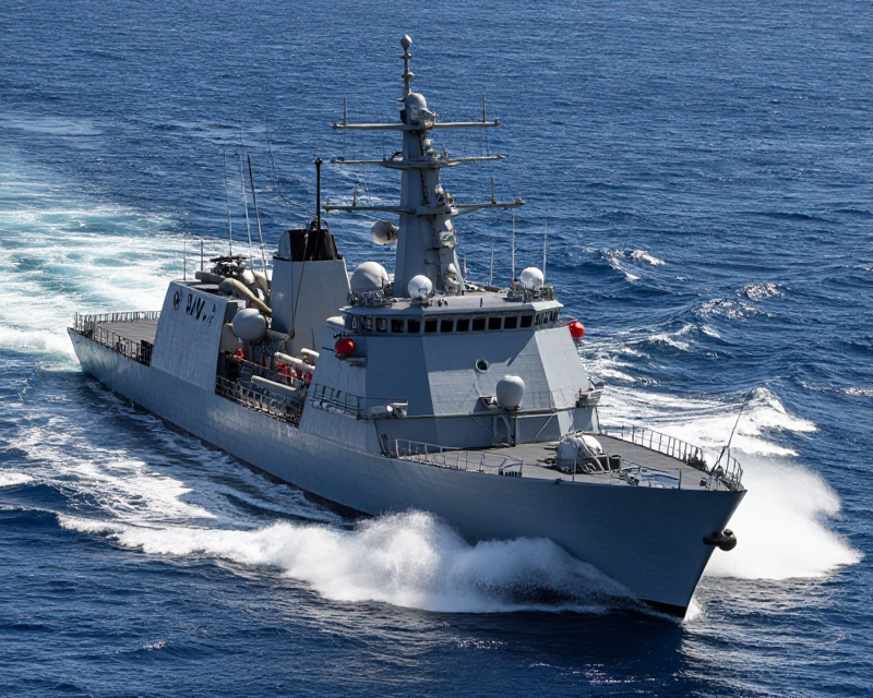 South Korean Navy Warship at Sea