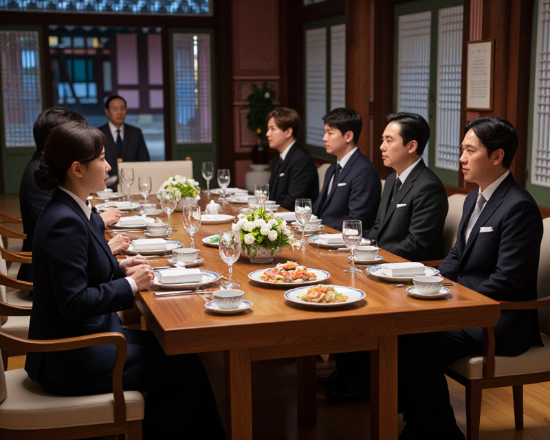 Formal Korean Presidential Dinner Setting