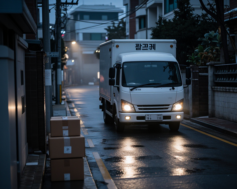 Dawn Delivery Truck in Seoul