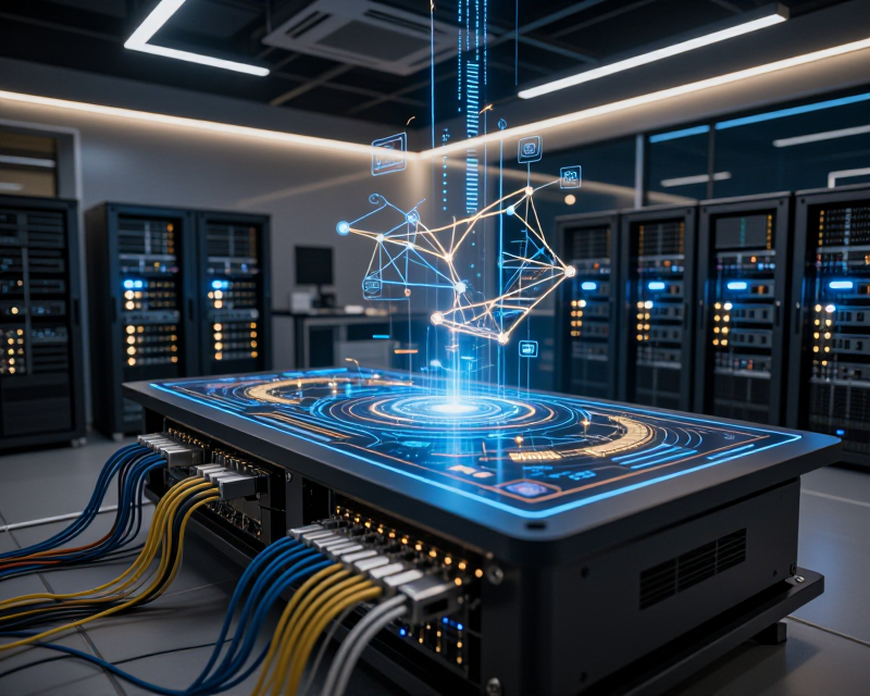 Futuristic AI Digital Network in Seoul