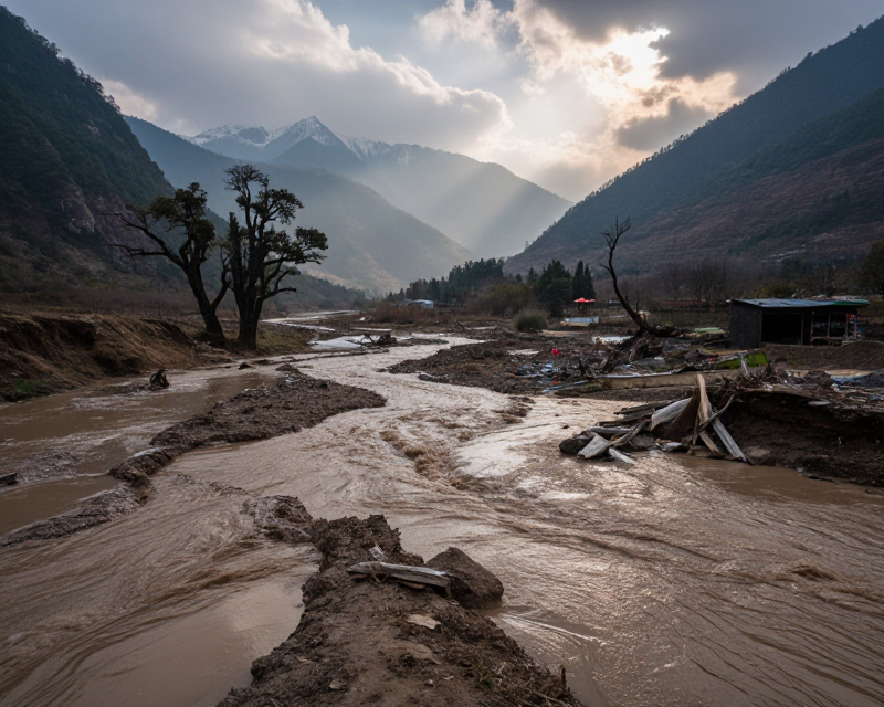 Nepal Flood Relief Scene