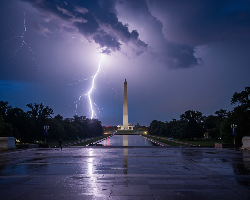 Stormy Washington D.C. Night
