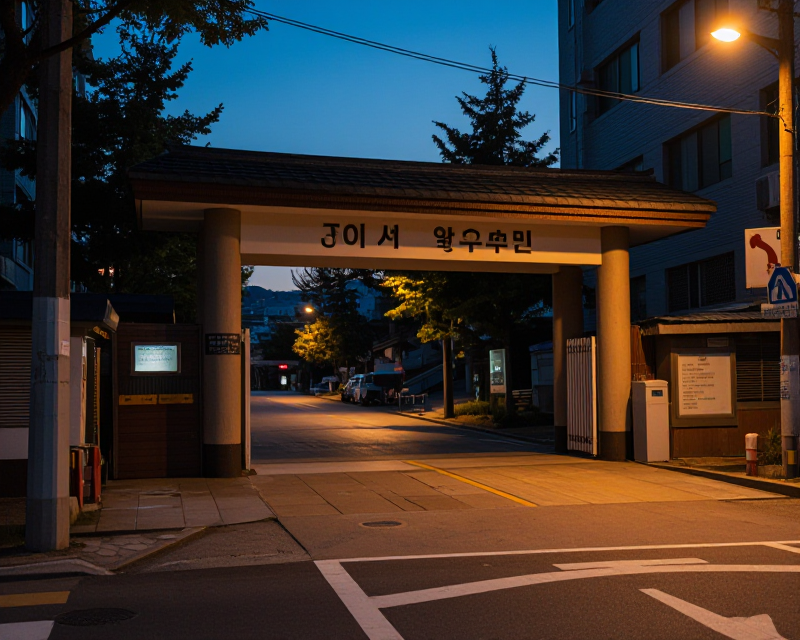 Atmospheric South Korean School Gate